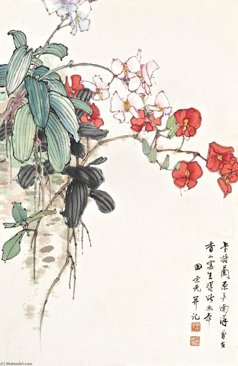 WikiOO.org – 美術百科全書 - 繪畫，作品 Tian Shiguang - 洋兰