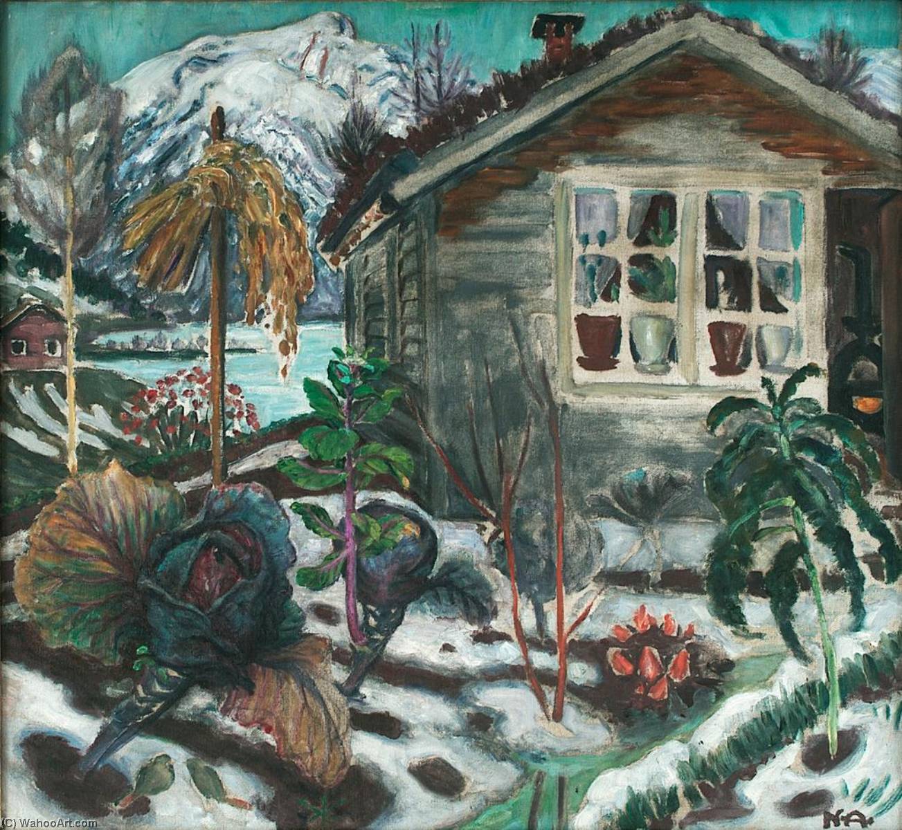 Wikioo.org - The Encyclopedia of Fine Arts - Painting, Artwork by Nikolai Astrup - Early Snow