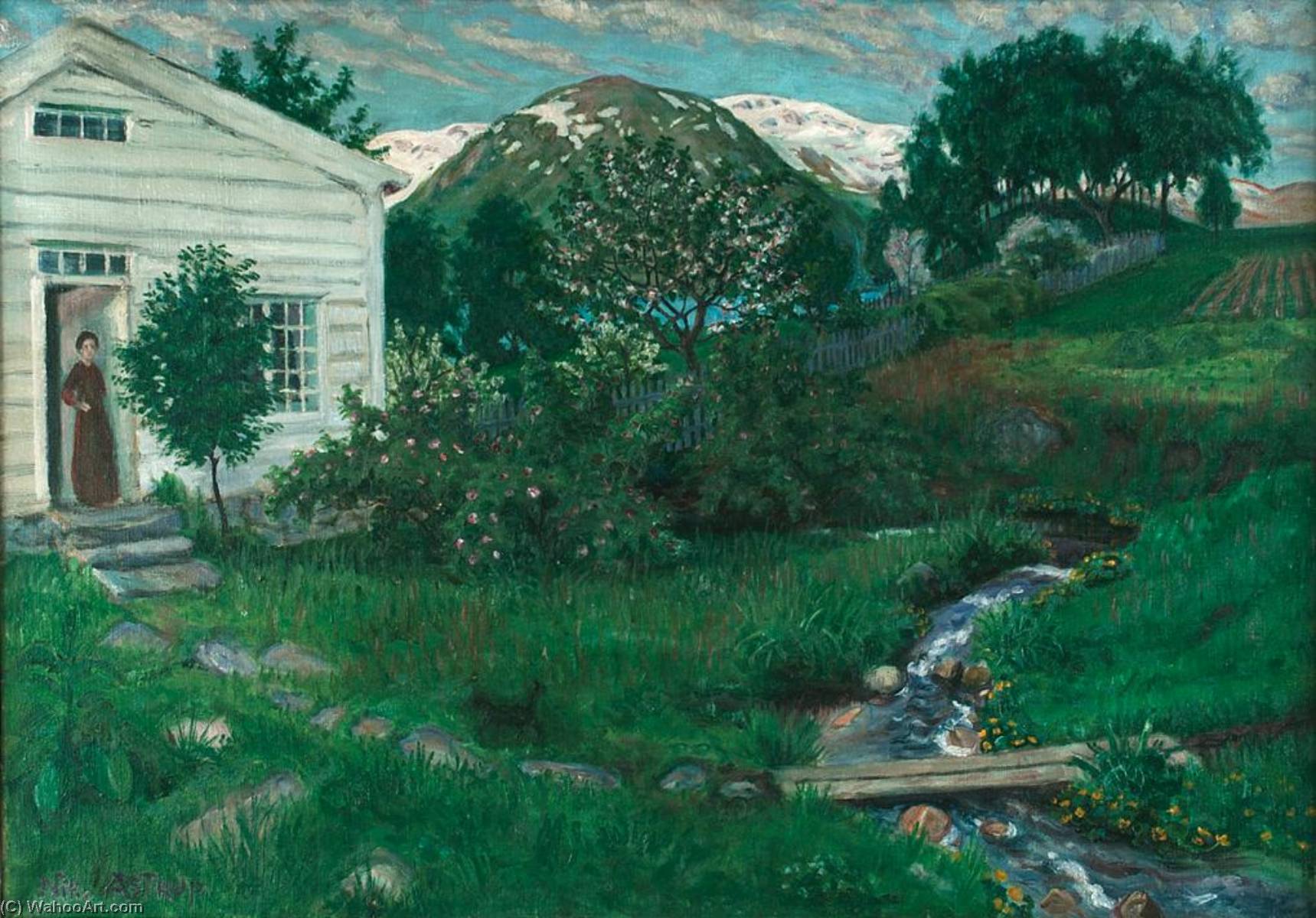 Wikioo.org - The Encyclopedia of Fine Arts - Painting, Artwork by Nikolai Astrup - Early Summer in Jølster