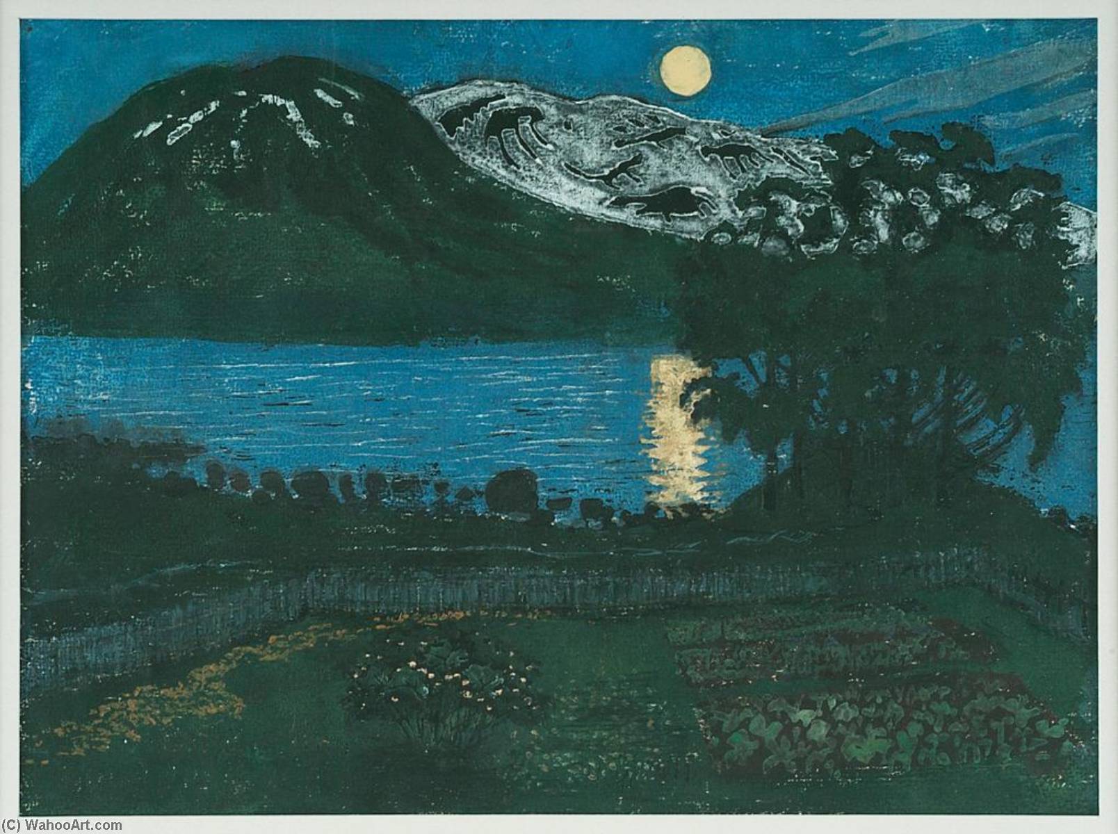 Wikioo.org - The Encyclopedia of Fine Arts - Painting, Artwork by Nikolai Astrup - May Moon