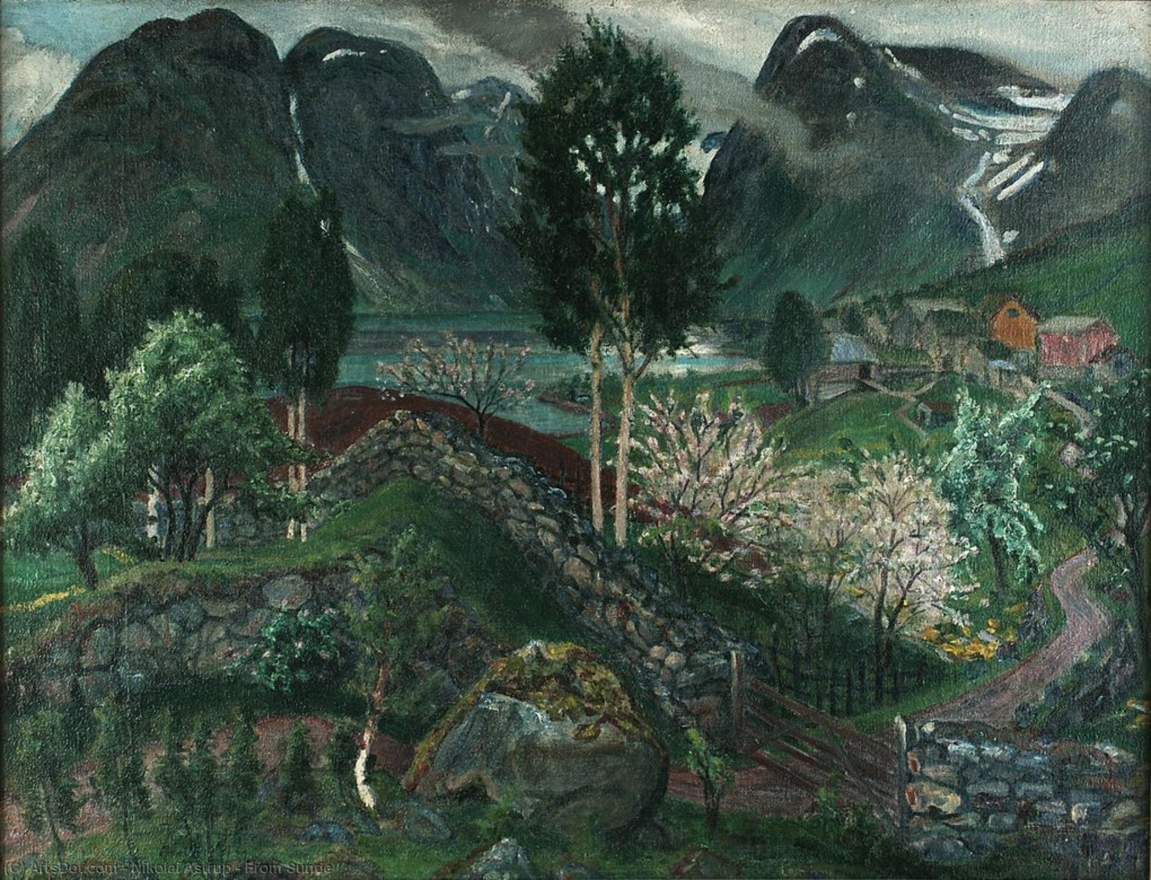 Wikioo.org - The Encyclopedia of Fine Arts - Painting, Artwork by Nikolai Astrup - From Sunde