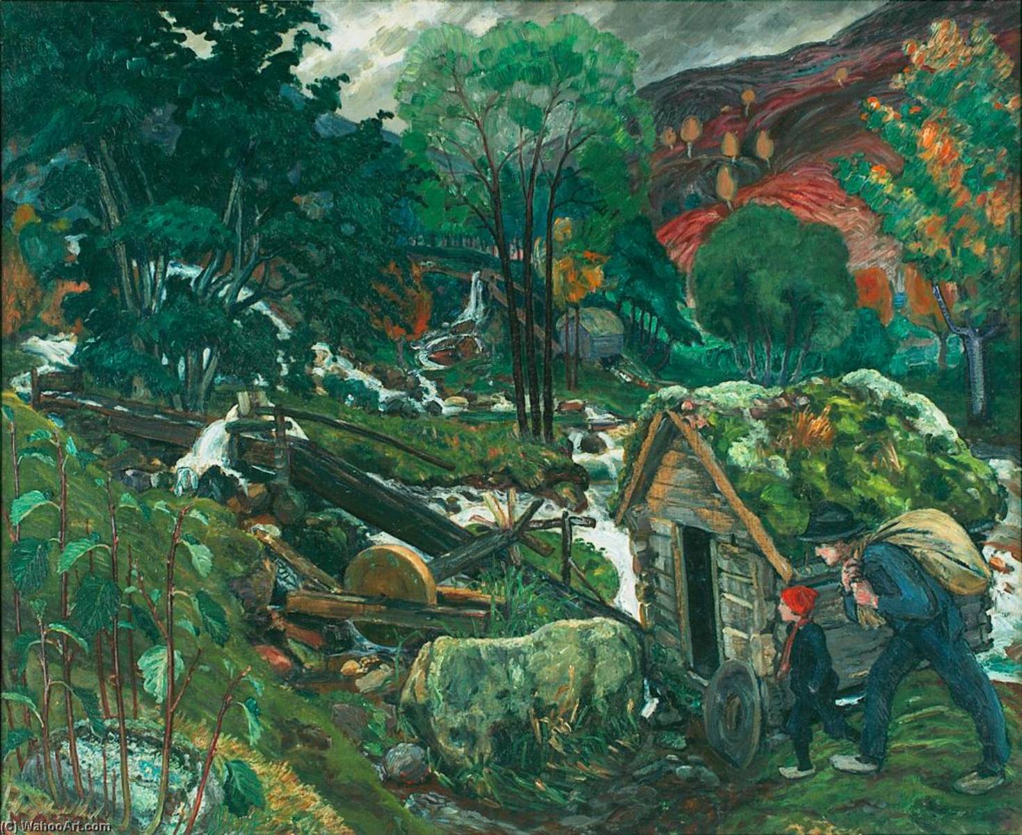 Wikioo.org - The Encyclopedia of Fine Arts - Painting, Artwork by Nikolai Astrup - Mill Water