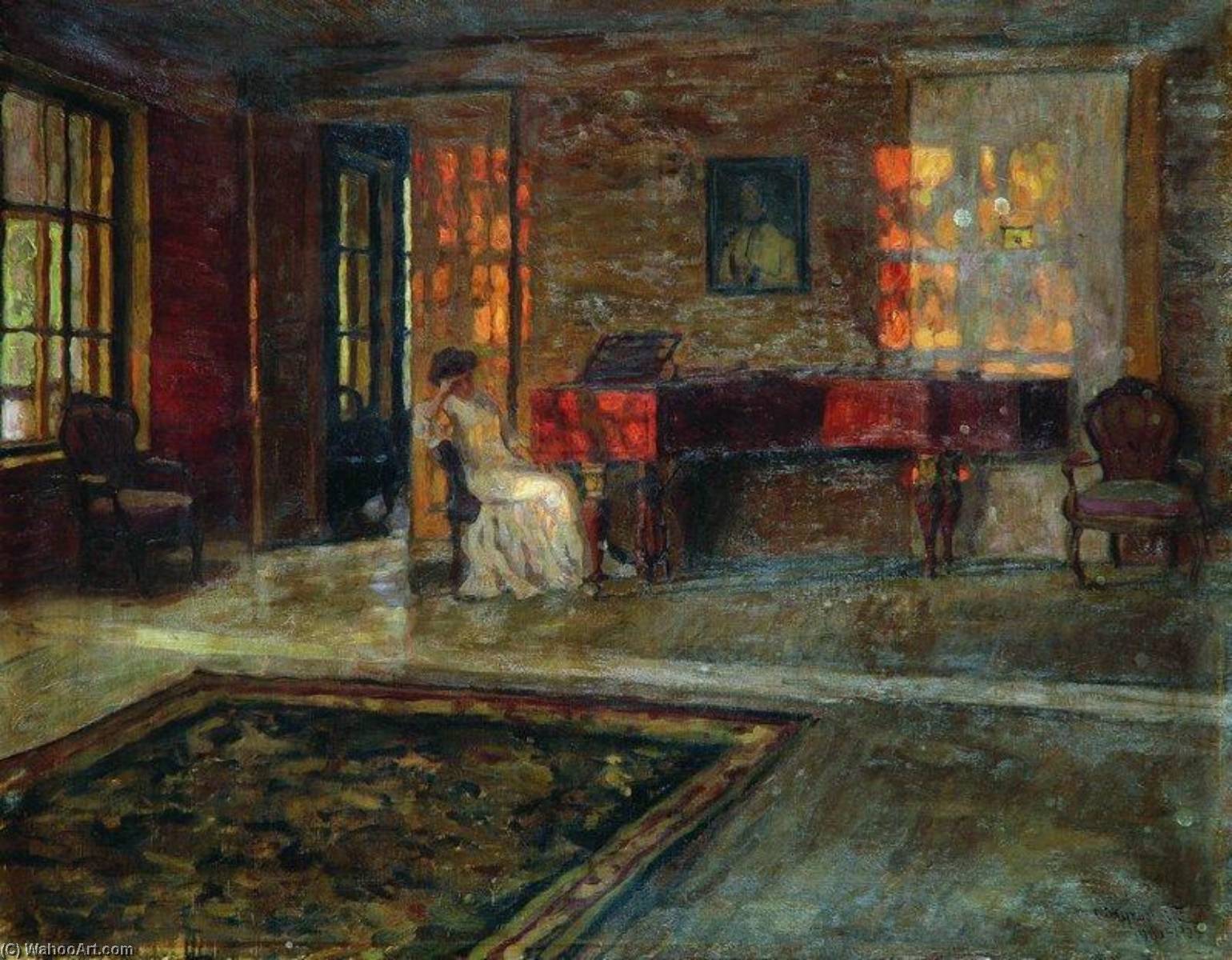Wikioo.org - The Encyclopedia of Fine Arts - Painting, Artwork by Stanislav Zhukovsky - Evening Interior
