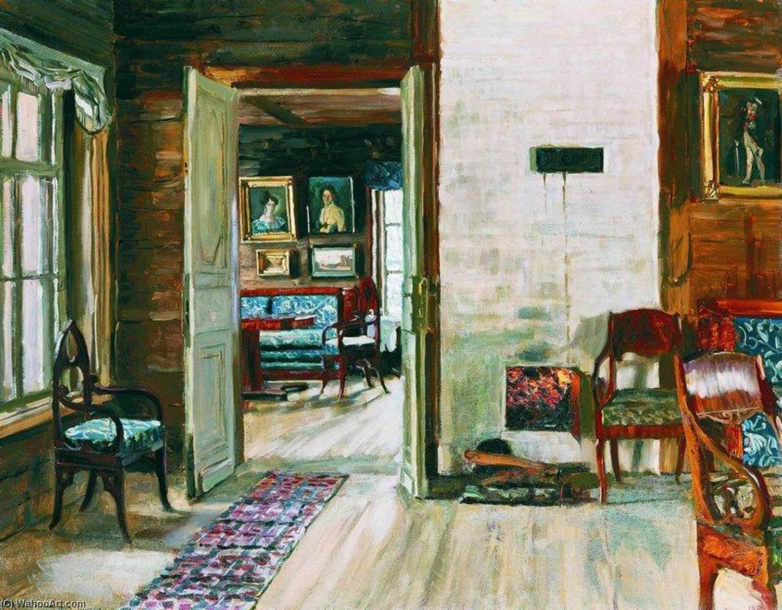Wikioo.org - The Encyclopedia of Fine Arts - Painting, Artwork by Stanislav Zhukovsky - Interior of an Old House