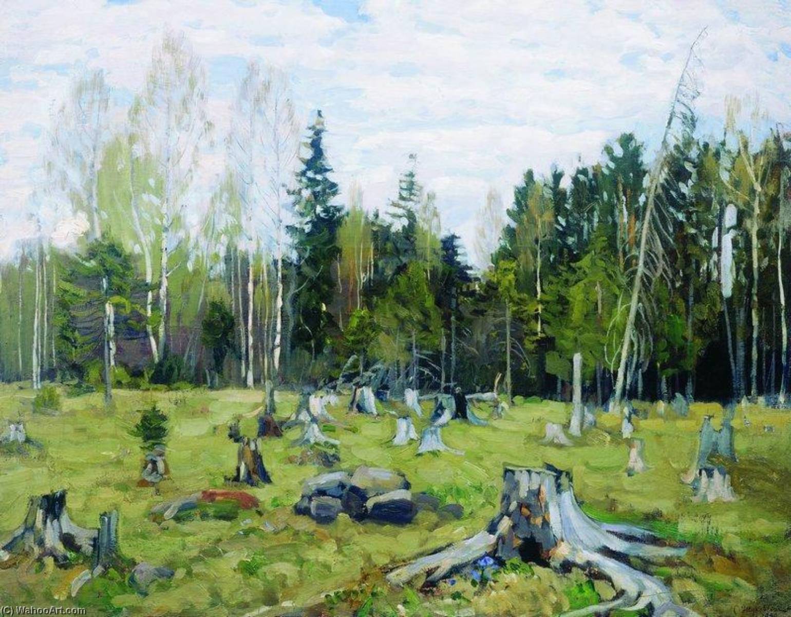 Wikioo.org - The Encyclopedia of Fine Arts - Painting, Artwork by Stanislav Zhukovsky - Forest Clearing