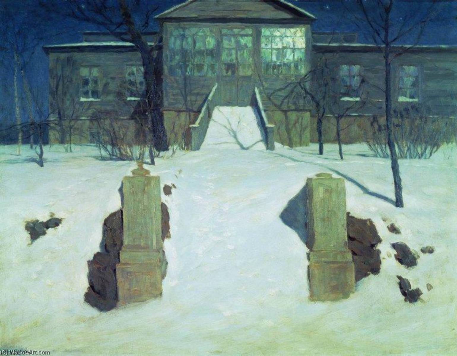 Wikioo.org - The Encyclopedia of Fine Arts - Painting, Artwork by Stanislav Zhukovsky - Moonlit Night