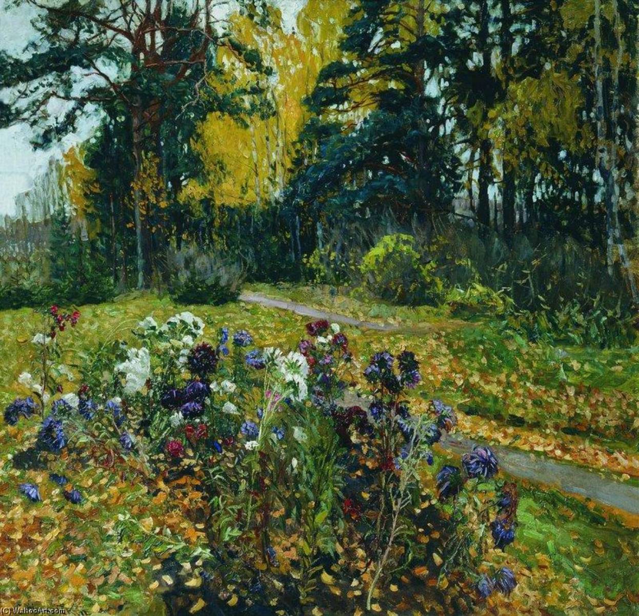 Wikioo.org - The Encyclopedia of Fine Arts - Painting, Artwork by Stanislav Zhukovsky - The Last Asters