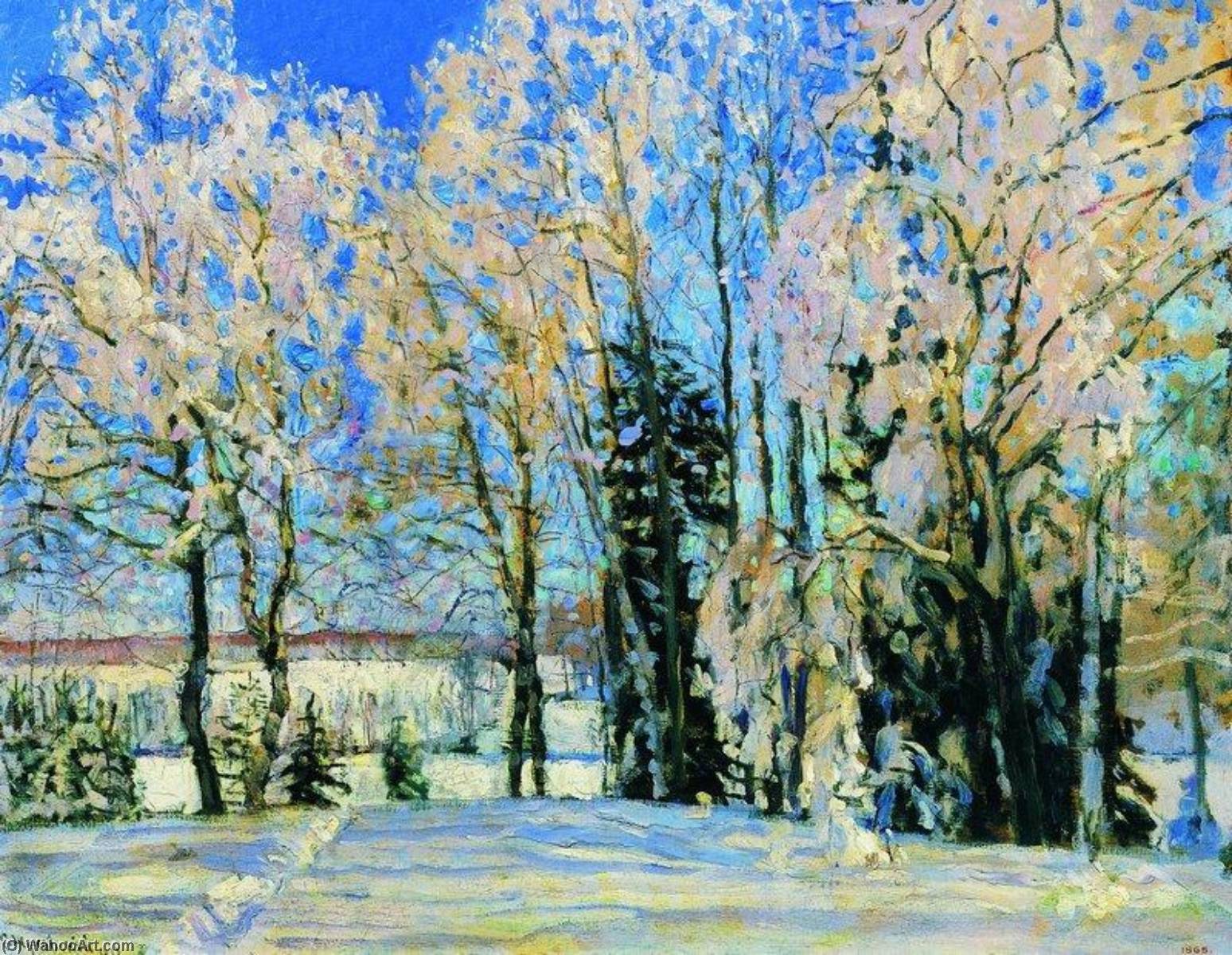 Wikioo.org - The Encyclopedia of Fine Arts - Painting, Artwork by Stanislav Zhukovsky - The Fresh Snow