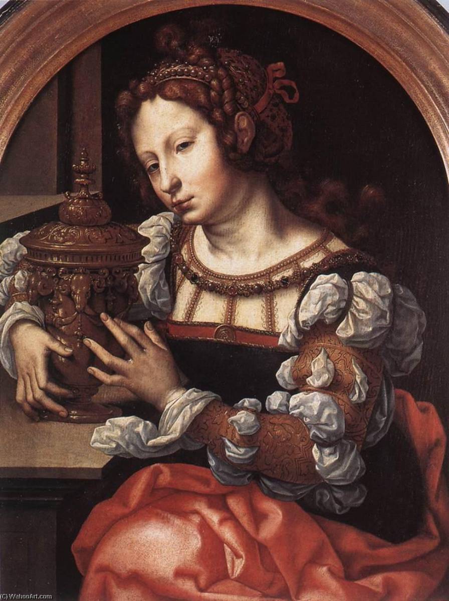 Wikioo.org – L'Enciclopedia delle Belle Arti - Pittura, Opere di Jan Gossart - signora raffigurato  come  maria  maddalena