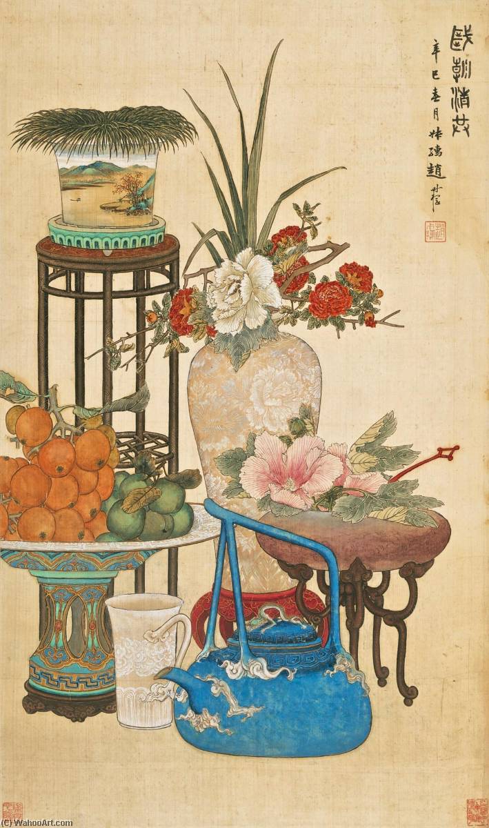 Wikoo.org - موسوعة الفنون الجميلة - اللوحة، العمل الفني Zhao Shuru - New Year Blessings