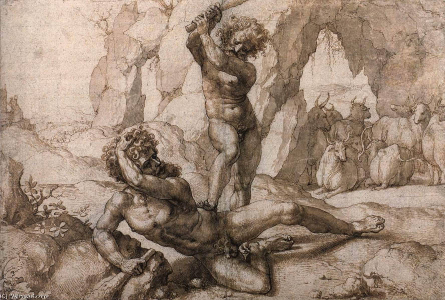 WikiOO.org - Encyclopedia of Fine Arts - Lukisan, Artwork Jan Gossart - Hercules Killing Cacus