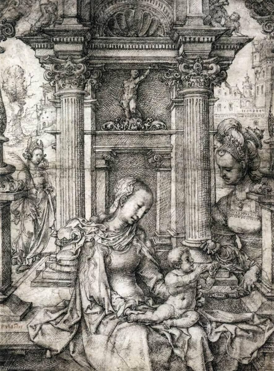 WikiOO.org - Enciclopedia of Fine Arts - Pictura, lucrări de artă Jan Gossart - Virgin and Child with Sts Catherine and Barbara
