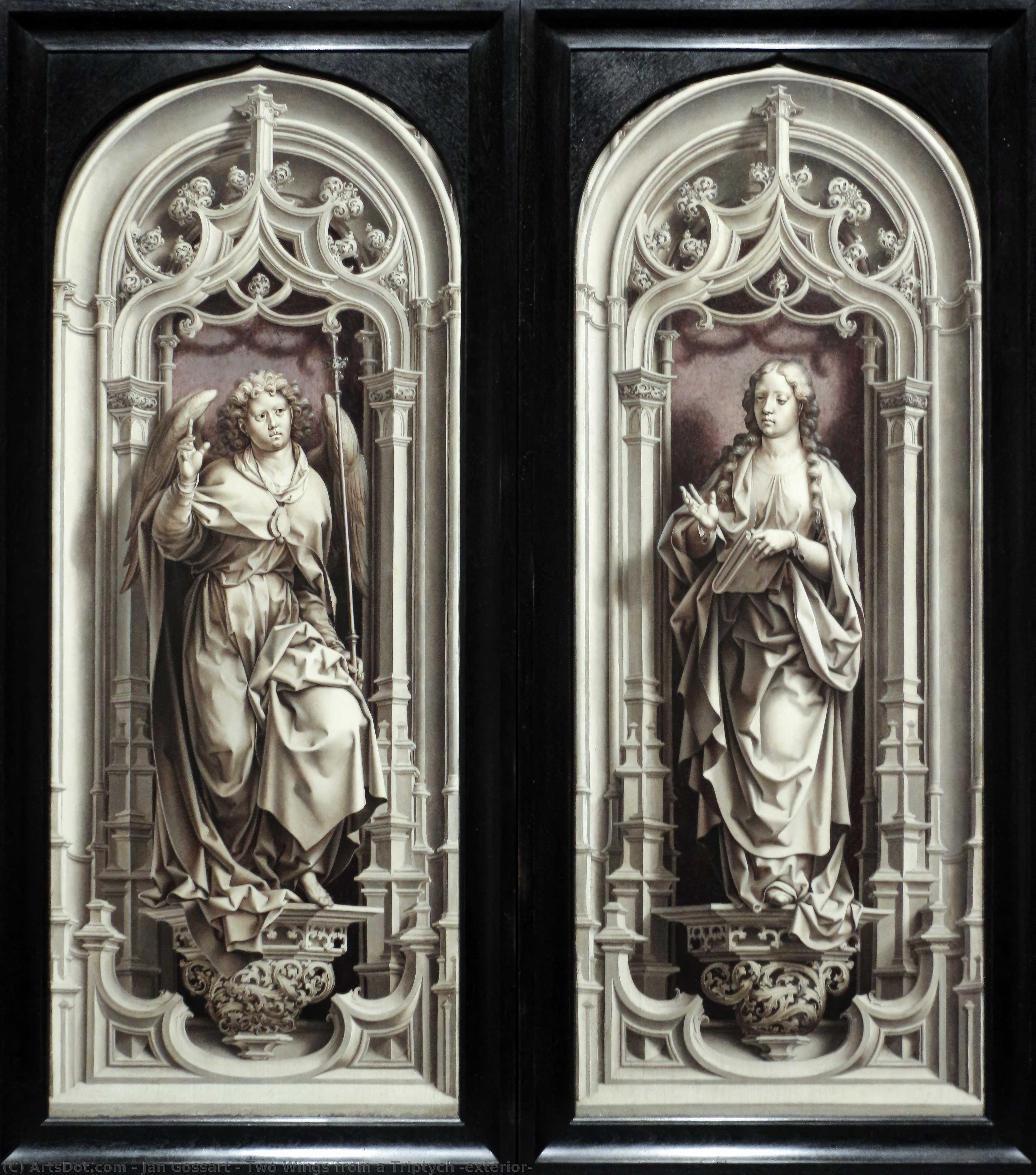 Wikioo.org - The Encyclopedia of Fine Arts - Painting, Artwork by Jan Gossart - Two Wings from a Triptych (exterior)
