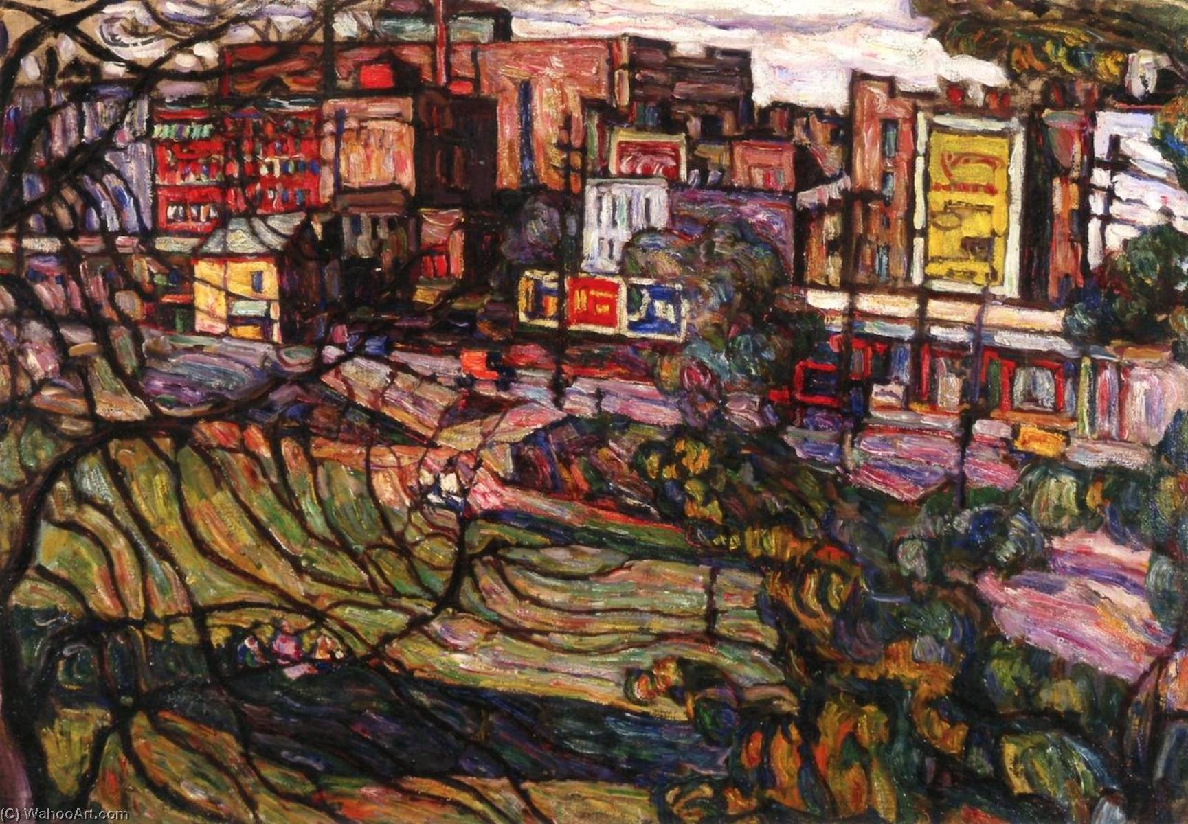 Wikioo.org - The Encyclopedia of Fine Arts - Painting, Artwork by Abraham Manievich - Eagle Avenue, Bronx