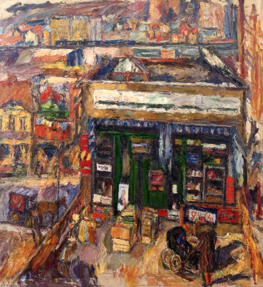 Wikioo.org - The Encyclopedia of Fine Arts - Painting, Artwork by Abraham Manievich - From the Artist's Window, Stores