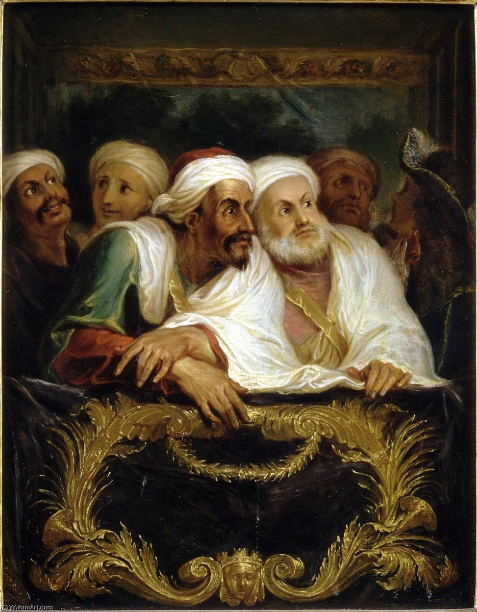 WikiOO.org – 美術百科全書 - 繪畫，作品 Antoine Coypel Ii - 摩洛哥人 大使 和他的 随行人员  在  意大利 喜剧 在巴黎 在 二月 1682
