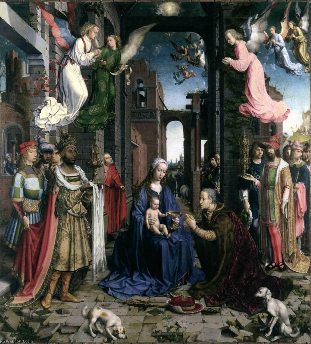 Wikioo.org - The Encyclopedia of Fine Arts - Painting, Artwork by Jan Gossart - The Adoration of the Kings