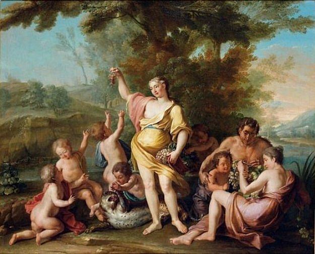Wikioo.org - The Encyclopedia of Fine Arts - Painting, Artwork by Antoine Coypel Ii - The Education of Bacchus (also known as Autumn)