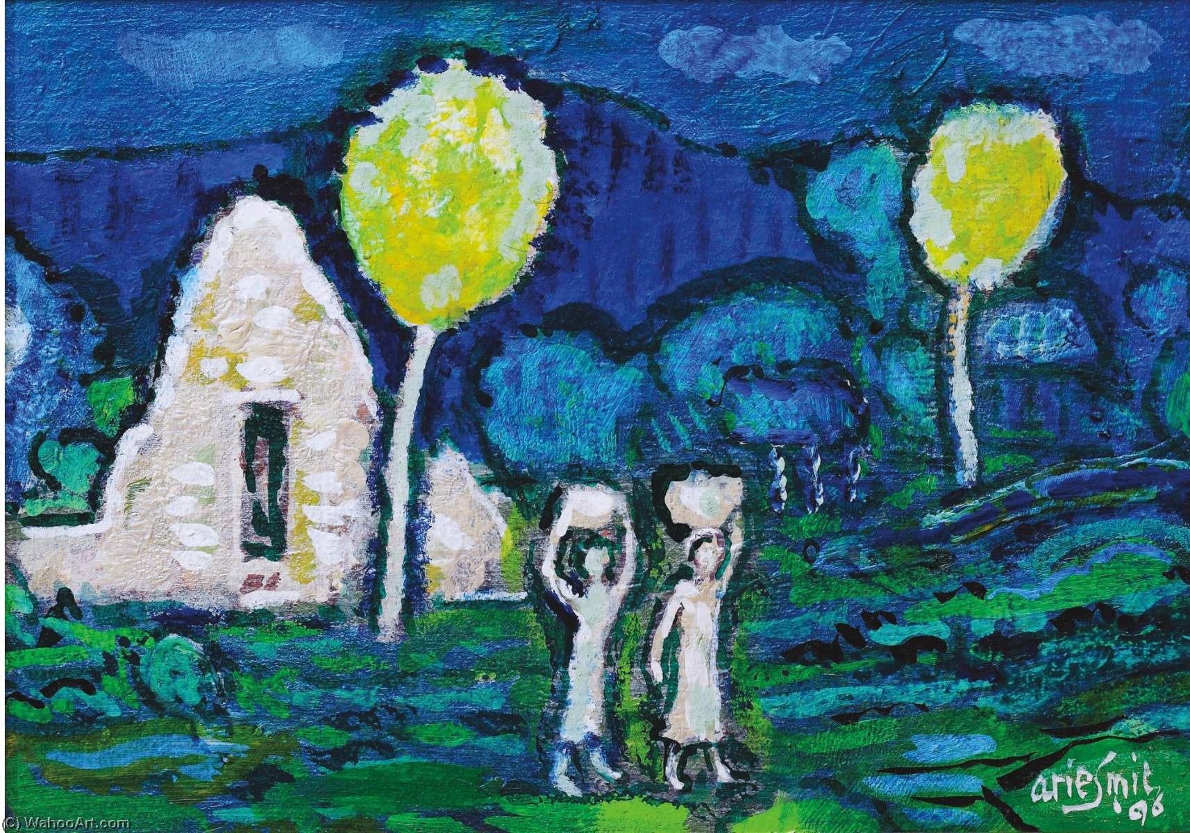 Wikioo.org - Bách khoa toàn thư về mỹ thuật - Vẽ tranh, Tác phẩm nghệ thuật Arie Smit - Two Girls in the Fields