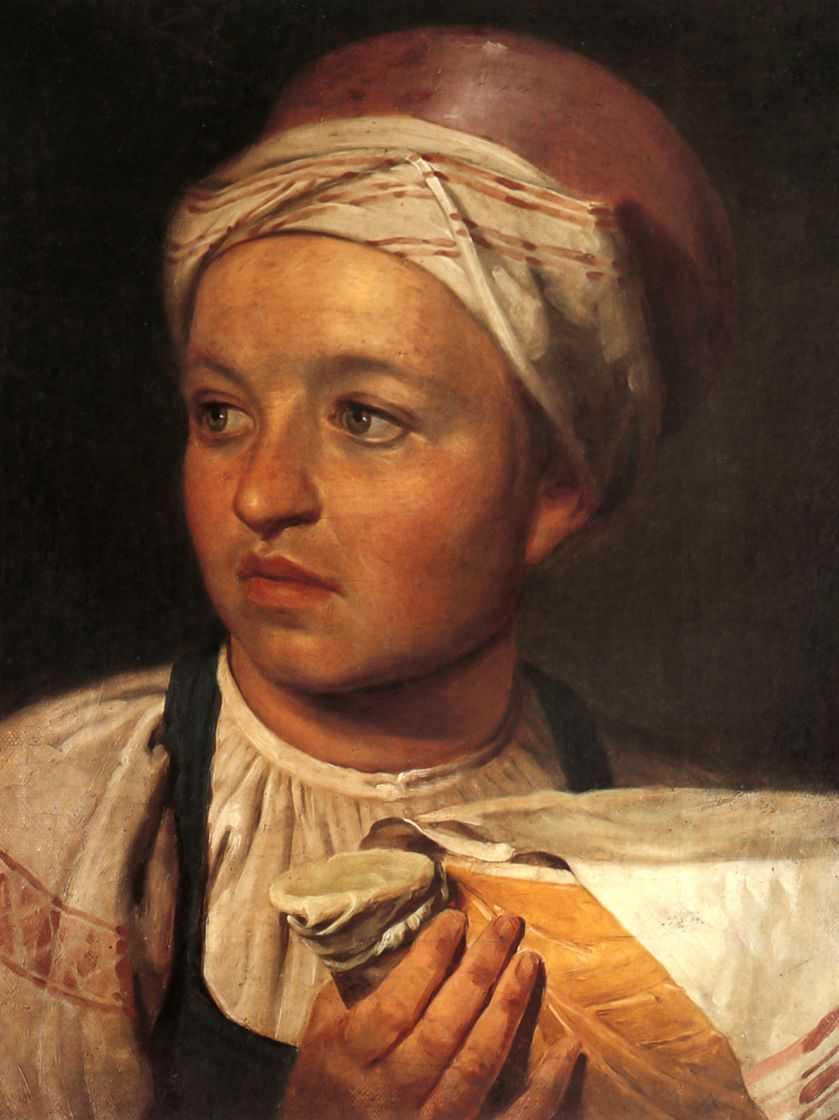 WikiOO.org - Enciclopedia of Fine Arts - Pictura, lucrări de artă Alexey Venetsianov - Girl with a Bowl of Milk