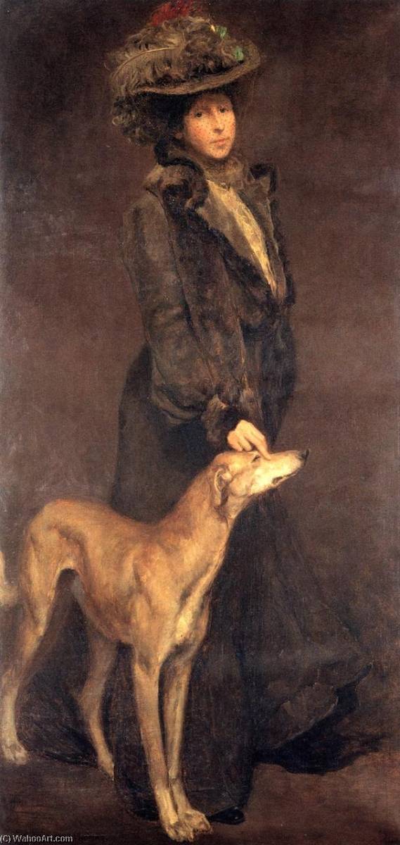 Wikioo.org - The Encyclopedia of Fine Arts - Painting, Artwork by Charles H Woodbury - Lady and Dog