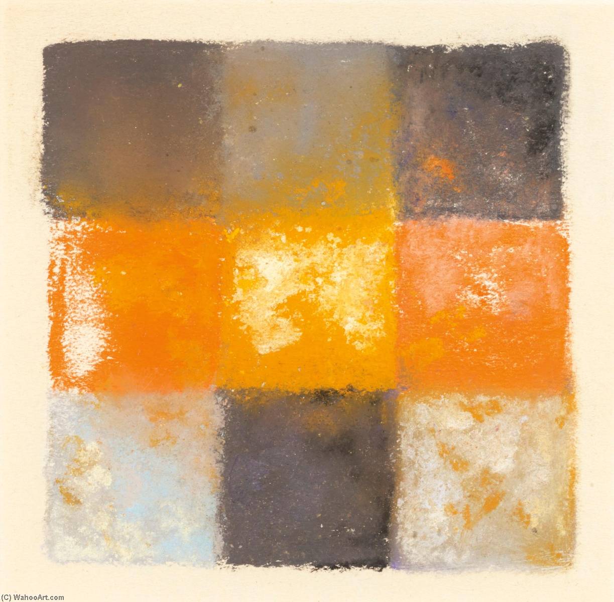Wikioo.org – L'Enciclopedia delle Belle Arti - Pittura, Opere di Augusto Giacometti - abstraktion in weiss , orange e schwarz