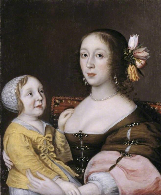 Wikioo.org - The Encyclopedia of Fine Arts - Painting, Artwork by Gilbert Jackson - A Lady of the Grenville Family and her Son