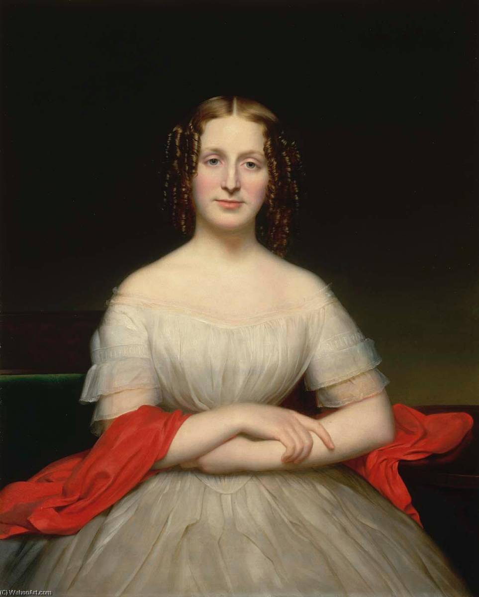 Wikioo.org - The Encyclopedia of Fine Arts - Painting, Artwork by Charles Cromwell Ingham - Portrait of Fidelia Marshall