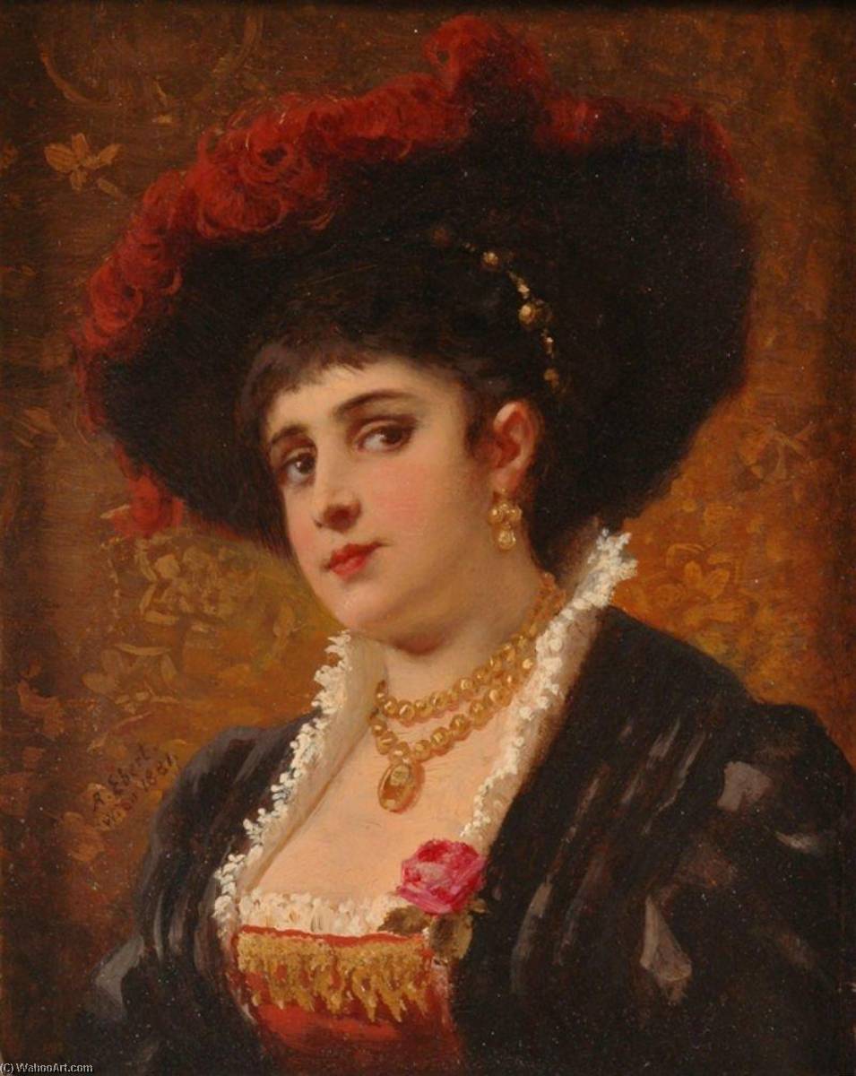 WikiOO.org - Enciclopédia das Belas Artes - Pintura, Arte por Anton Ebert - Lady In Renaissance Costume