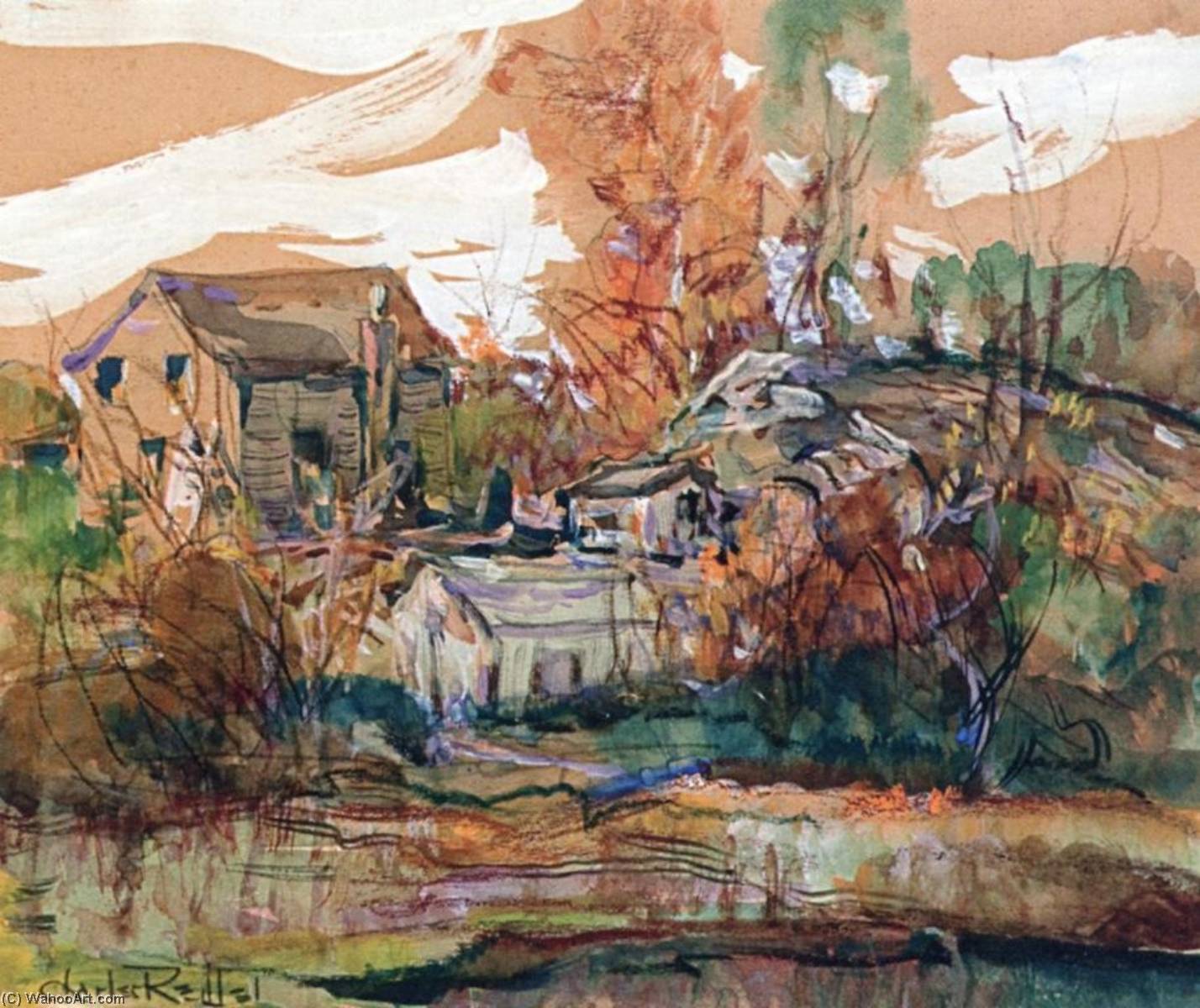 Wikioo.org - The Encyclopedia of Fine Arts - Painting, Artwork by Charles Reiffel - House at Silvermine