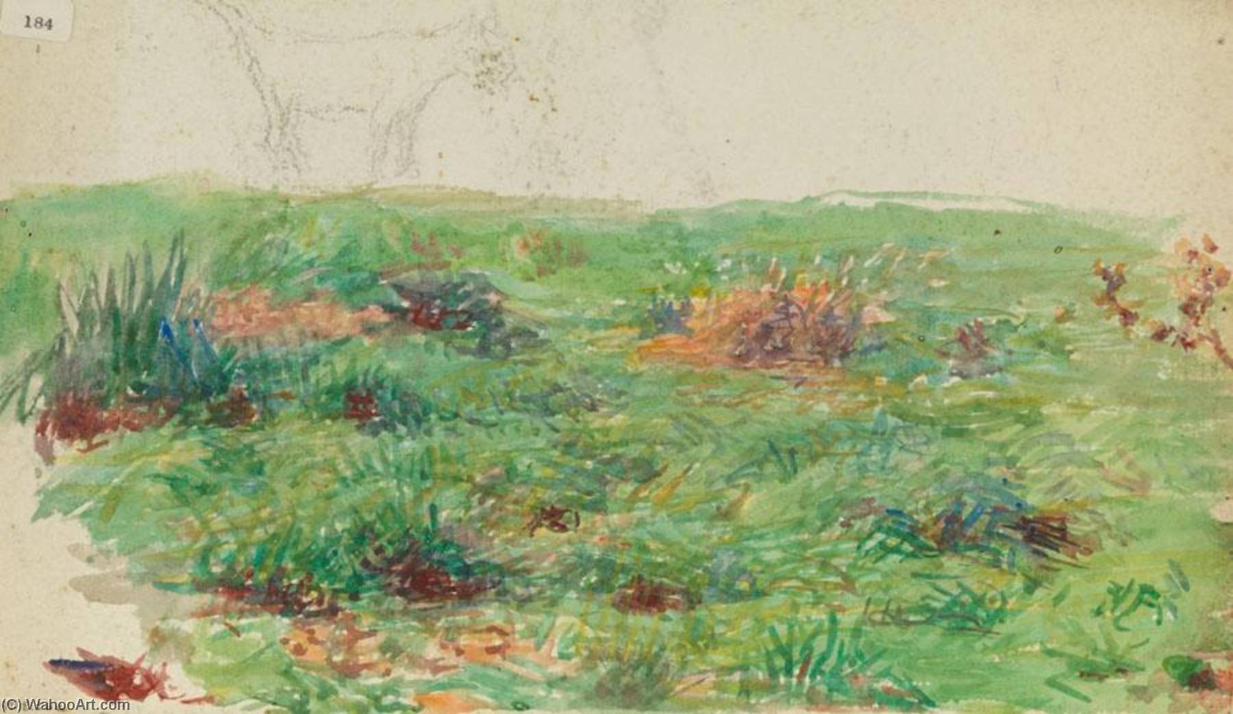 Wikioo.org - The Encyclopedia of Fine Arts - Painting, Artwork by Thomas P Anshutz - Landscape with Meadow