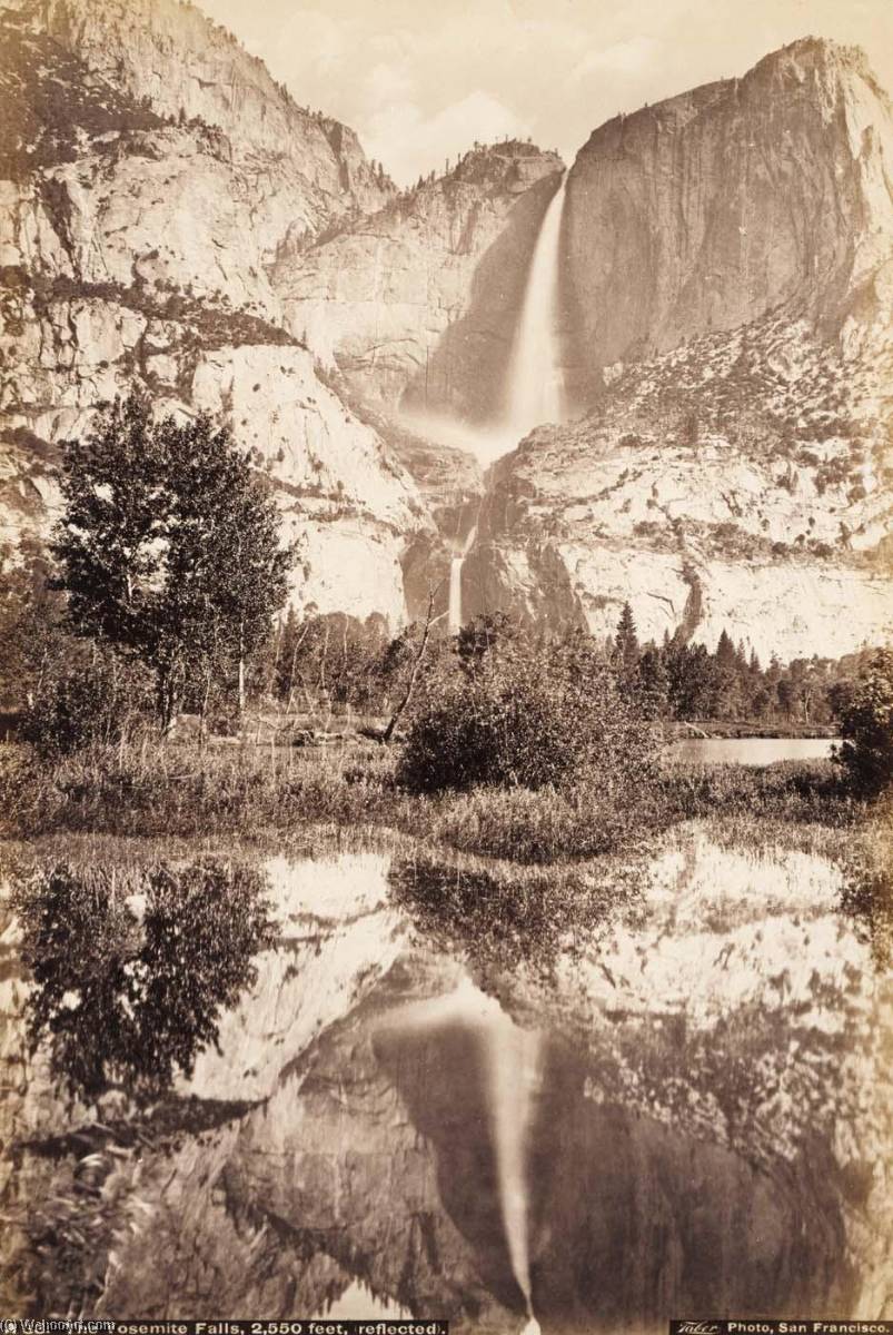 WikiOO.org - אנציקלופדיה לאמנויות יפות - ציור, יצירות אמנות Carleton Emmons Watkins - Yosemite Falls, Reflected