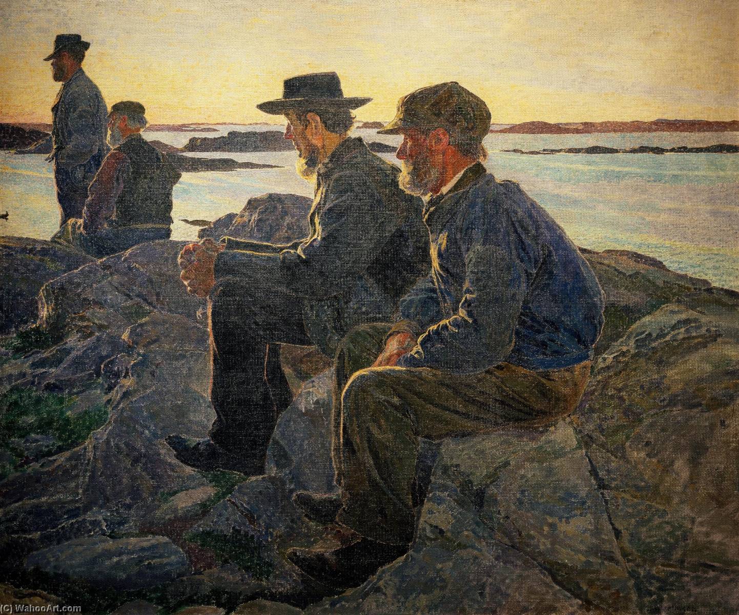 Wikioo.org – L'Encyclopédie des Beaux Arts - Peinture, Oeuvre de Carl Wilhelmson - sur les rochers au Fiskebackskil
