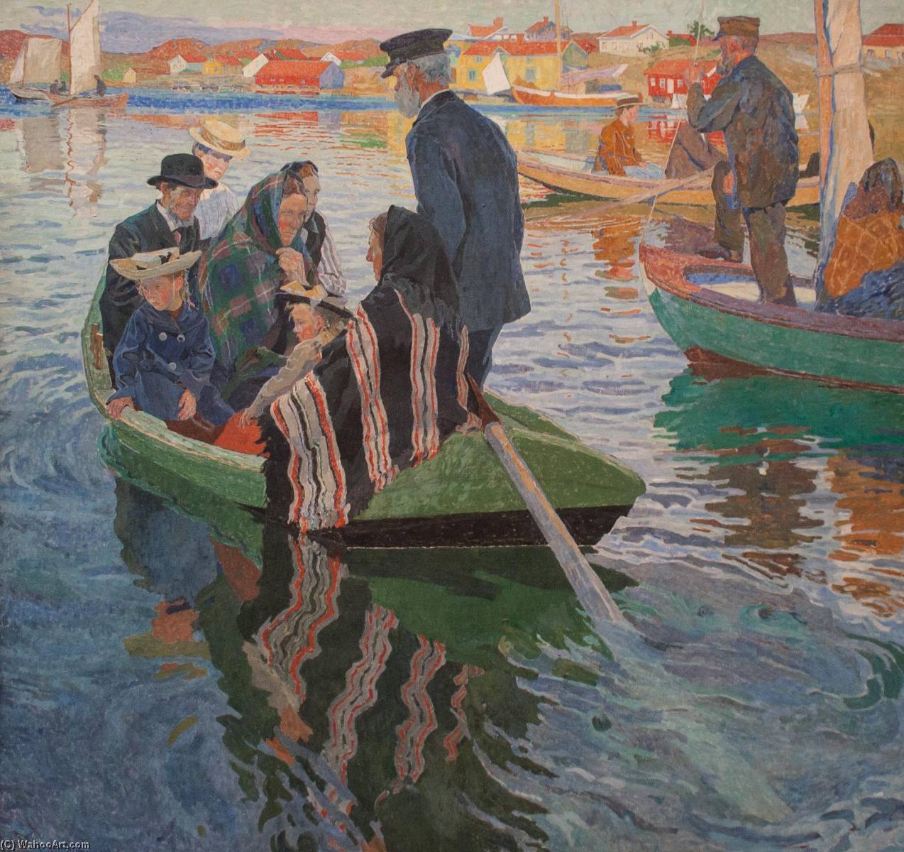Wikioo.org – L'Enciclopedia delle Belle Arti - Pittura, Opere di Carl Wilhelm Wilhelmson - Chiesa Frequentatori  come  Un  in barca