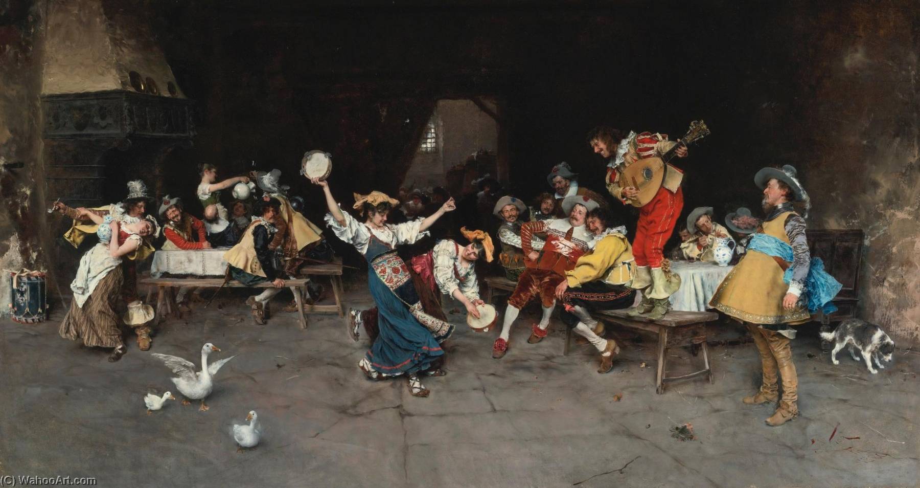 Wikioo.org - The Encyclopedia of Fine Arts - Painting, Artwork by Francesco Vinea - Italian Dance Party
