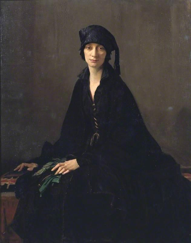 Wikioo.org - The Encyclopedia of Fine Arts - Painting, Artwork by George Spencer Watson - A Lady in Black