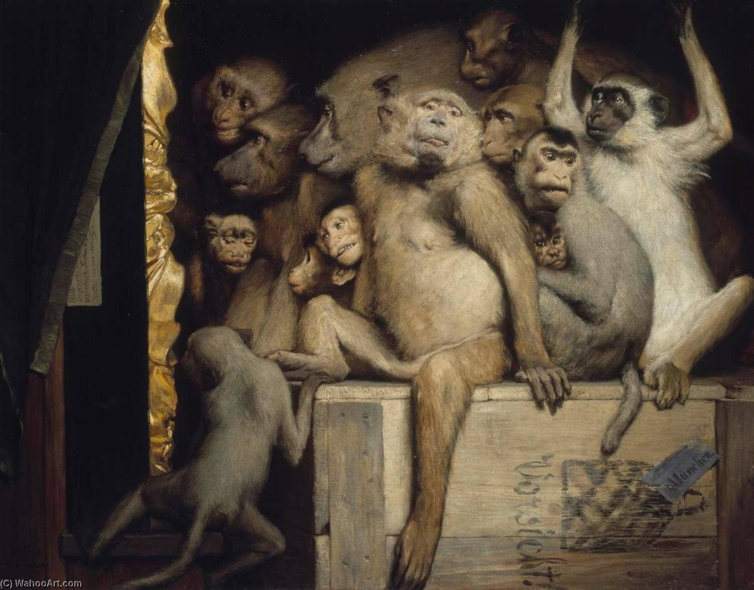 Wikioo.org - The Encyclopedia of Fine Arts - Painting, Artwork by Gabriel Cornelius Ritter Von Max - Monkeys as Judges of Art
