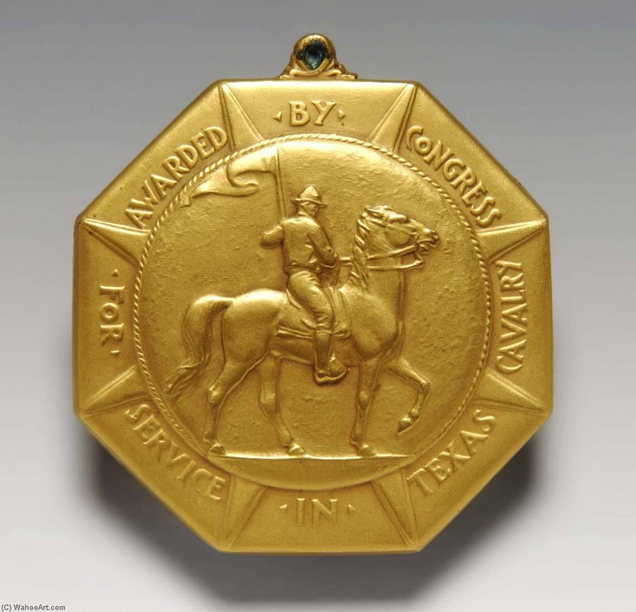 Wikioo.org - The Encyclopedia of Fine Arts - Painting, Artwork by Anthony De Francisci - Texas Cavalry Medal (obverse)