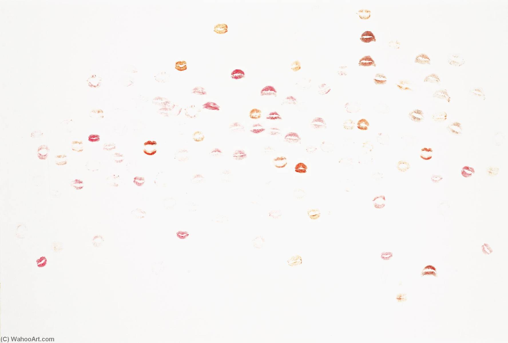 Wikioo.org - The Encyclopedia of Fine Arts - Painting, Artwork by Dan Colen - Untitled (Kiss Painting)