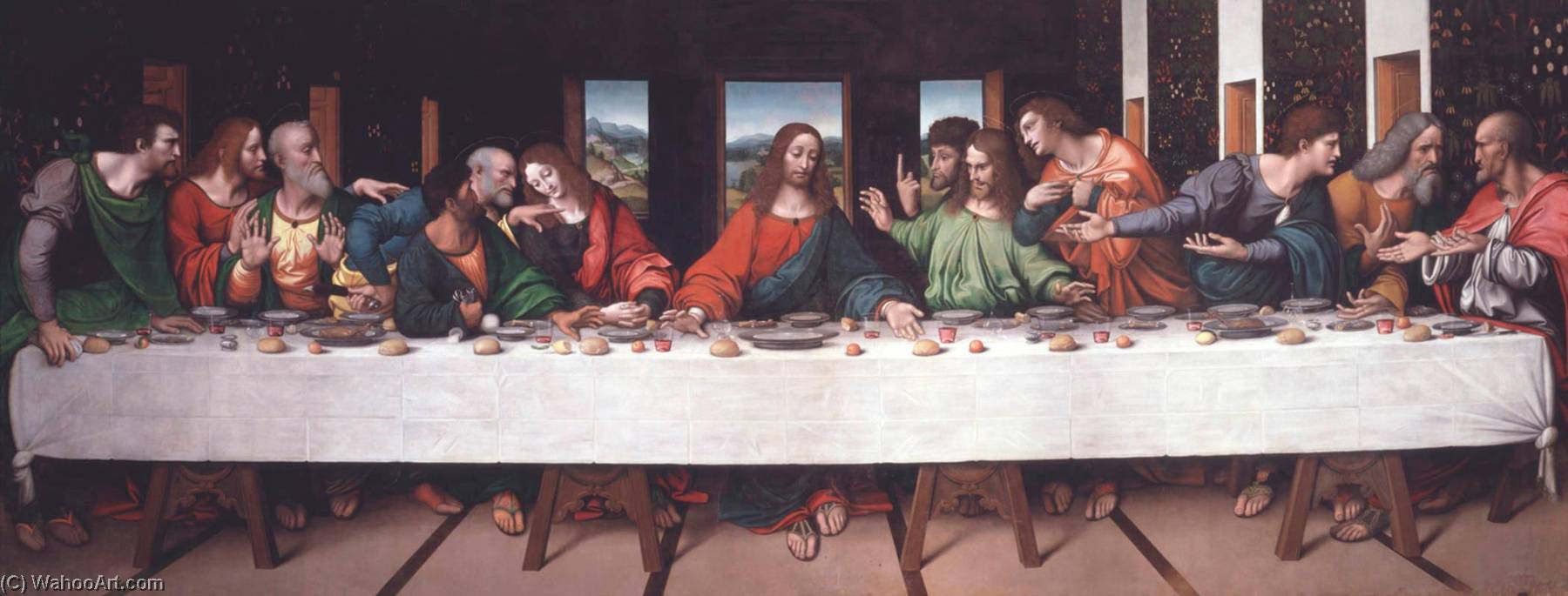 Wikioo.org - The Encyclopedia of Fine Arts - Painting, Artwork by Giovanni Pietro Rizzoli - The Last Supper (after Leonardo da Vinci)