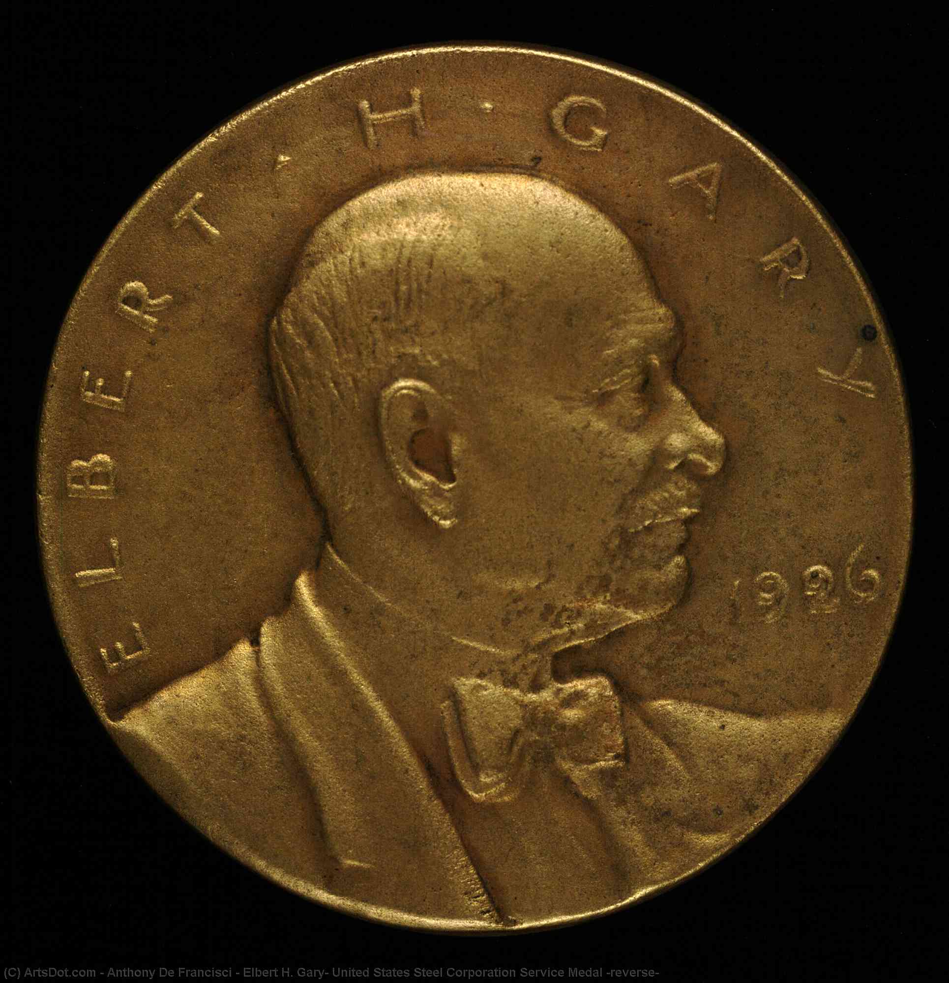 Wikioo.org - The Encyclopedia of Fine Arts - Painting, Artwork by Anthony De Francisci - Elbert H. Gary, United States Steel Corporation Service Medal (reverse)