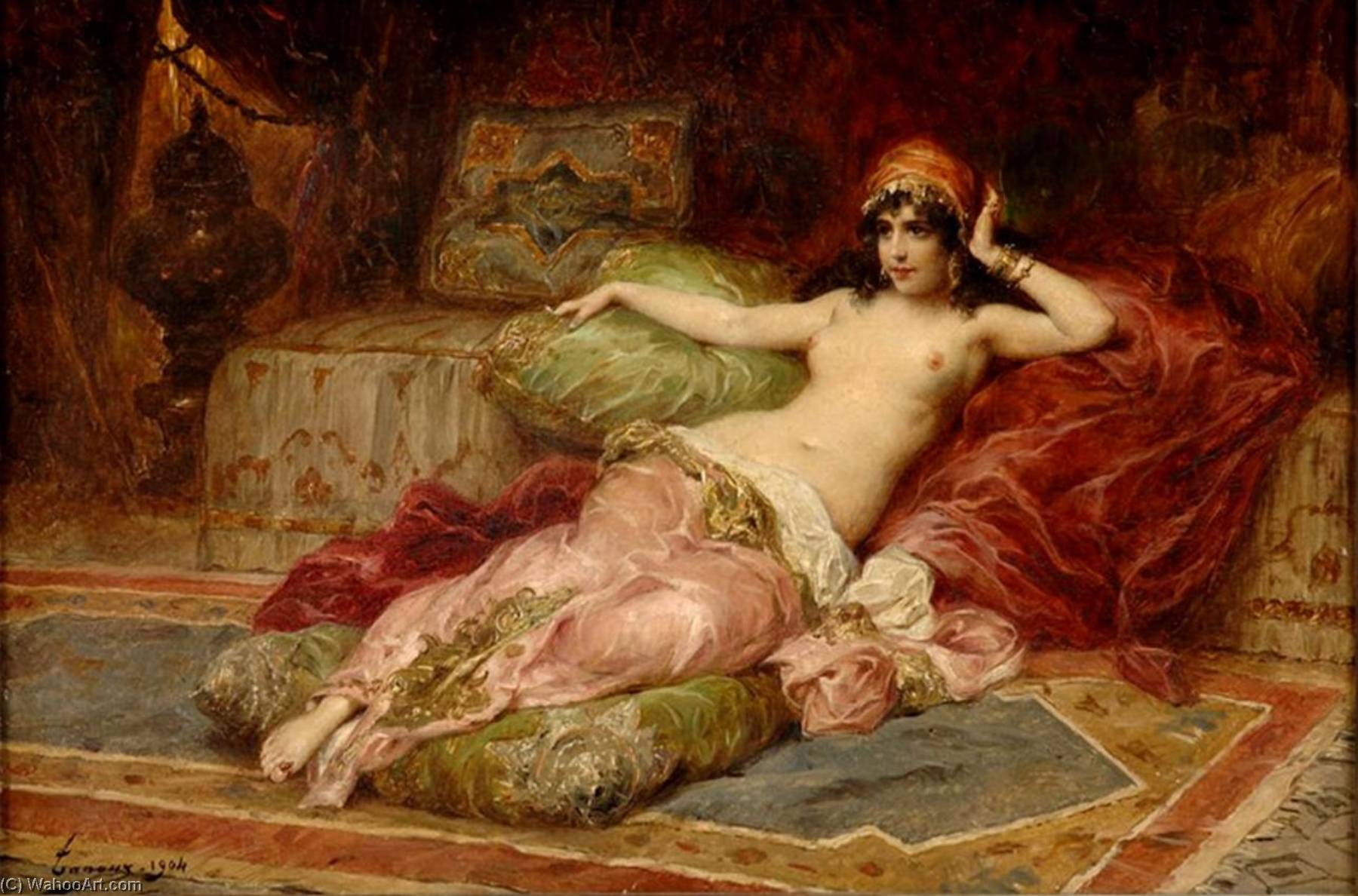 Wikioo.org - The Encyclopedia of Fine Arts - Painting, Artwork by Henri Adrien Tanoux - The Favorite