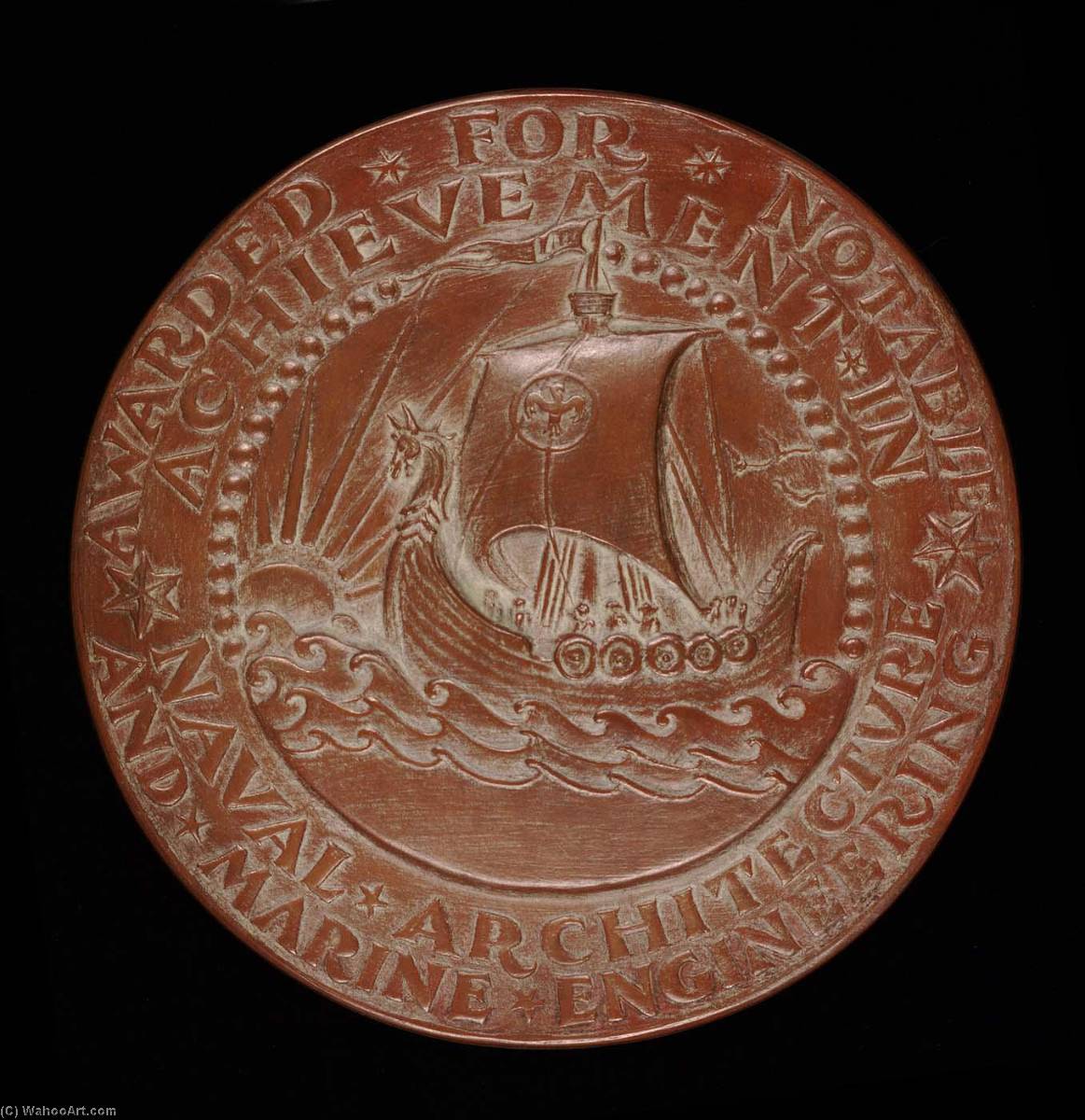 WikiOO.org - Encyclopedia of Fine Arts - Festés, Grafika Anthony De Francisci - David W. Taylor Medal Awarded for Notable Achievement in Navy Architecture and Marine Engineering (reverse)