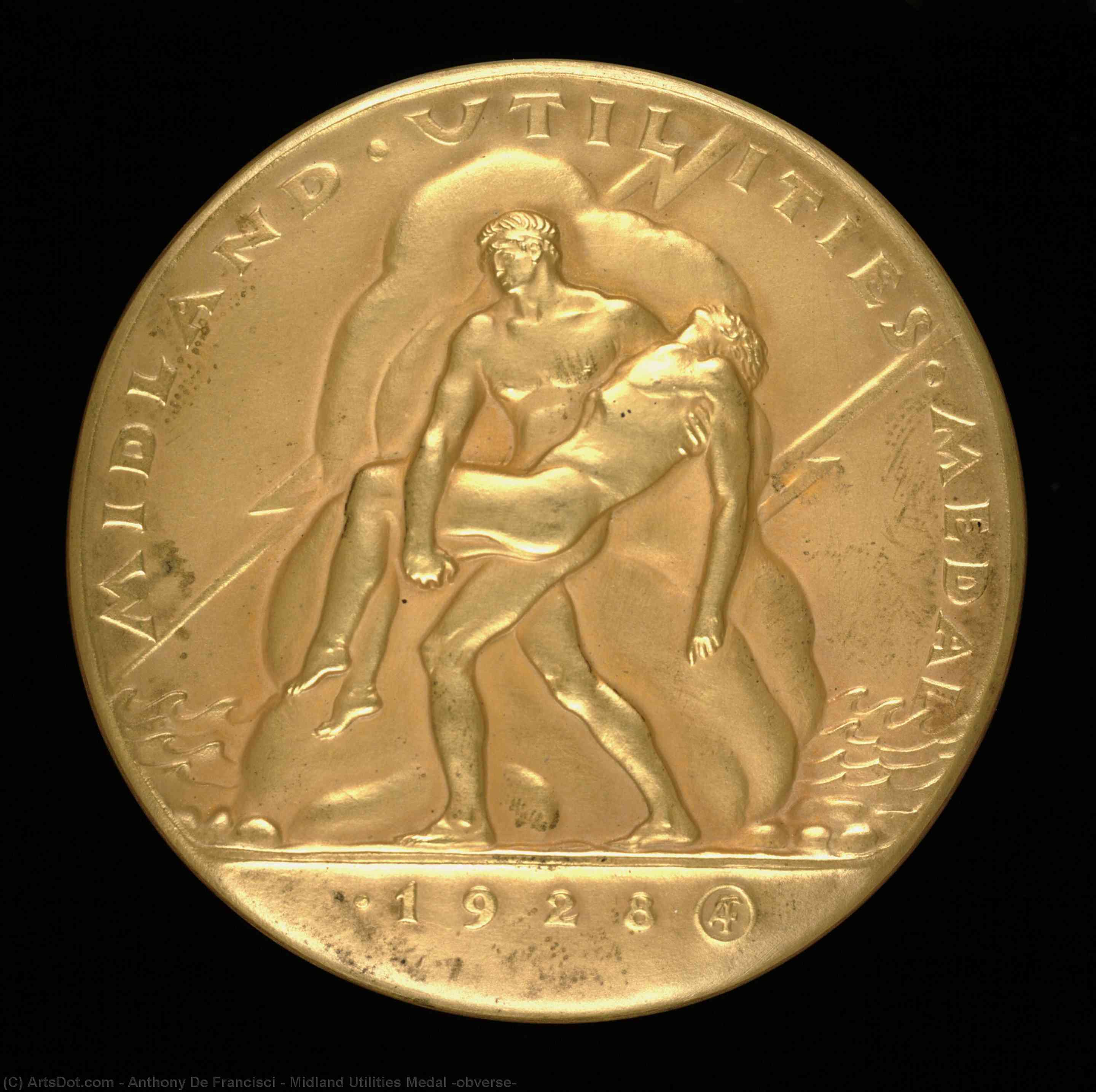 WikiOO.org - Енциклопедія образотворчого мистецтва - Живопис, Картини
 Anthony De Francisci - Midland Utilities Medal (obverse)