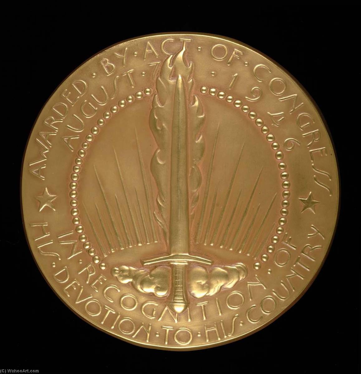 Wikioo.org - The Encyclopedia of Fine Arts - Painting, Artwork by Anthony De Francisci - General John J. Pershing Medal (reverse)