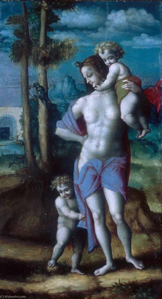 Wikioo.org - The Encyclopedia of Fine Arts - Painting, Artwork by Il Bacchiacca - Eve with Cain and Abel