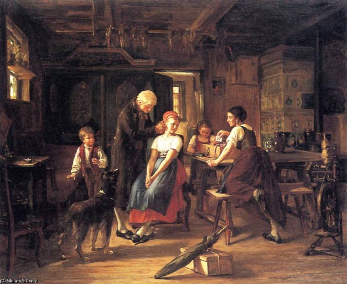 Wikioo.org - The Encyclopedia of Fine Arts - Painting, Artwork by Henry Bacon - Her First Earrings