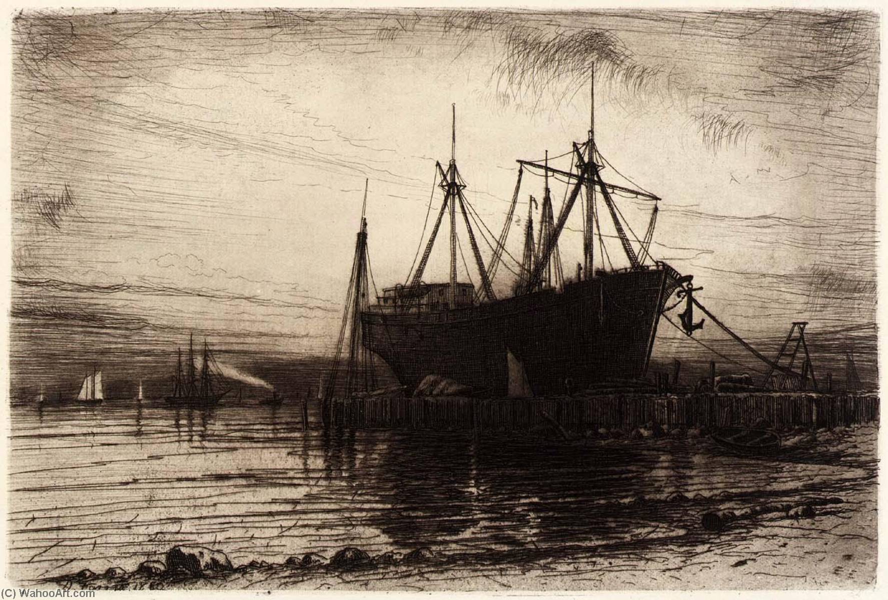Wikioo.org - The Encyclopedia of Fine Arts - Painting, Artwork by Henry Farrer - Sunset, Gowanus Bay