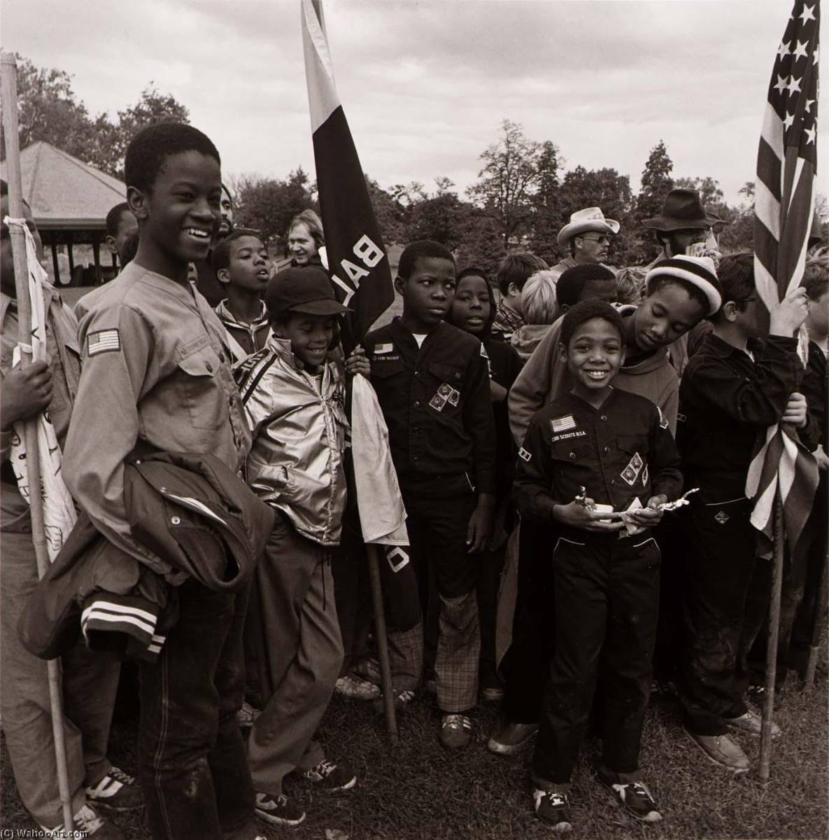 WikiOO.org - Encyclopedia of Fine Arts - Lukisan, Artwork Elinor Cahn - Awards Ceremony for Boy Scouts, Patterson Park, from the East Baltimore Documentary Survey Project