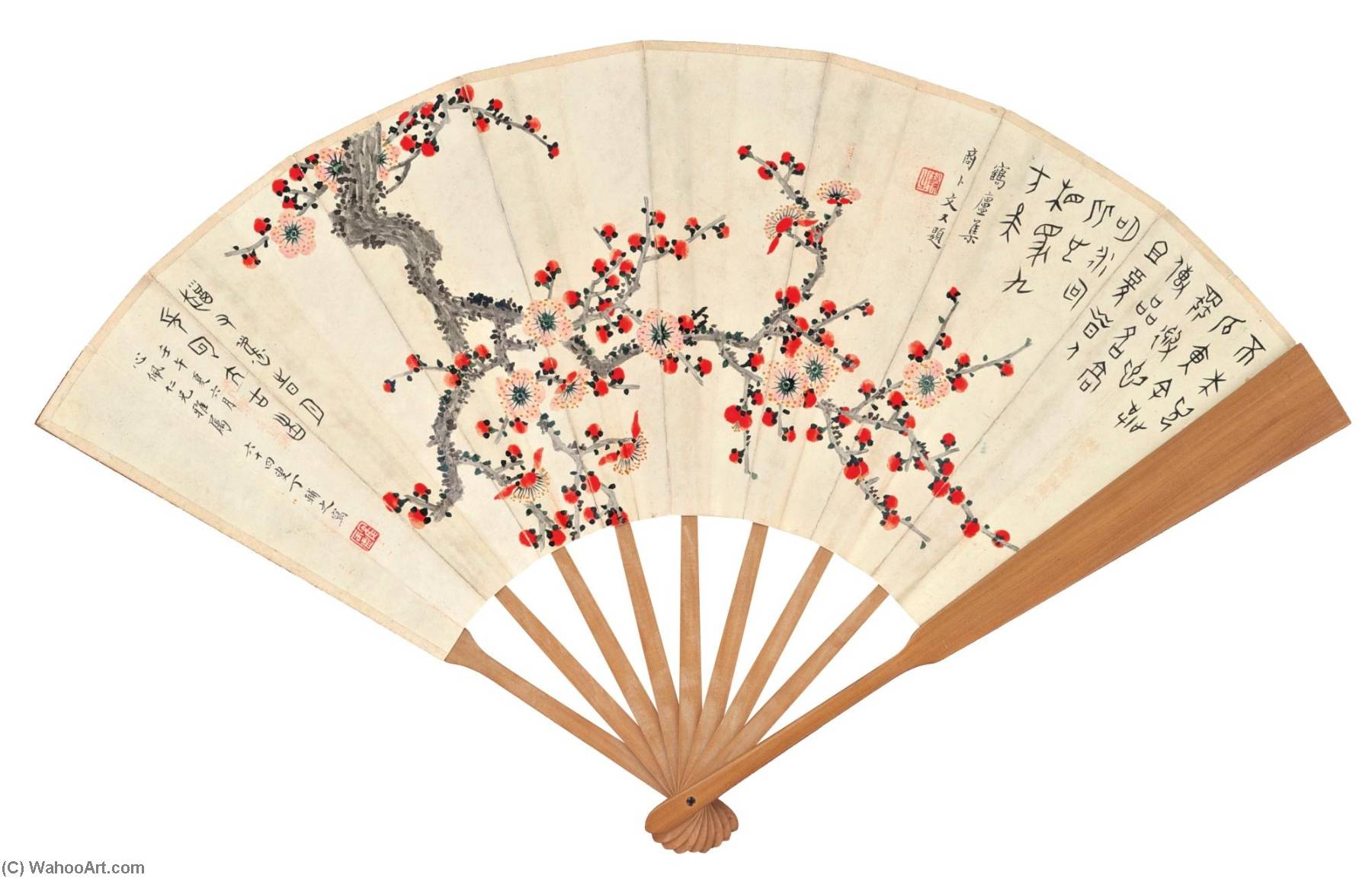 WikiOO.org - Encyclopedia of Fine Arts - Lukisan, Artwork Ding Fuzhi - POMEGRANATE FLOWERS